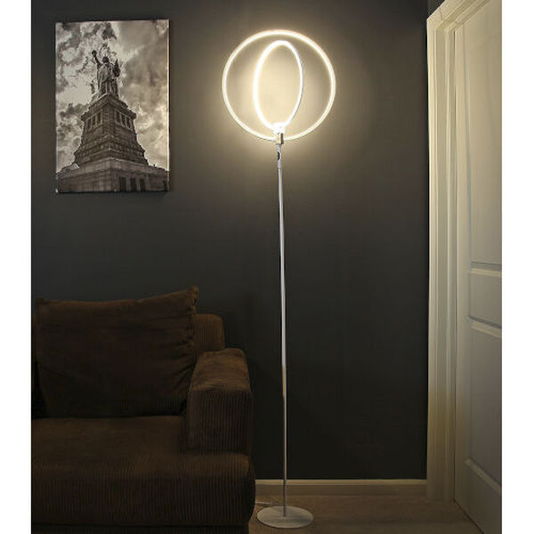 Eclipse Silver Two-Light Integrated LED Floor Lamp, image 2