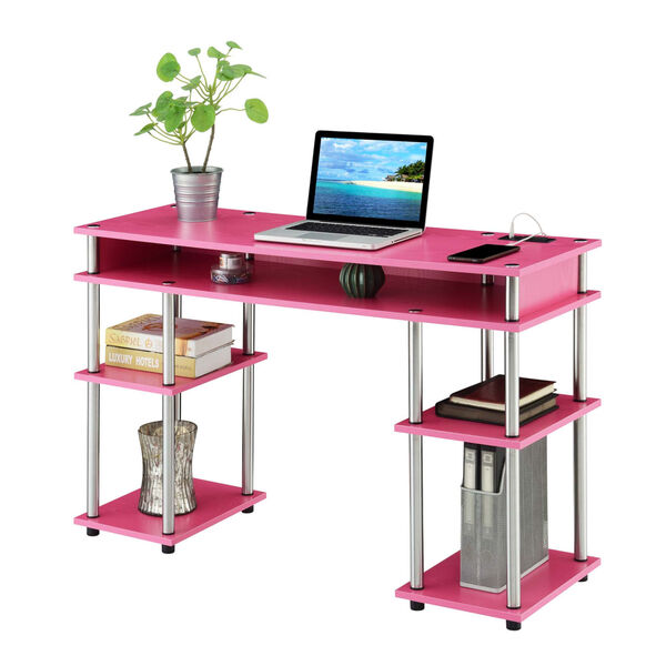 Designs2Go Pink Office Desk, image 2