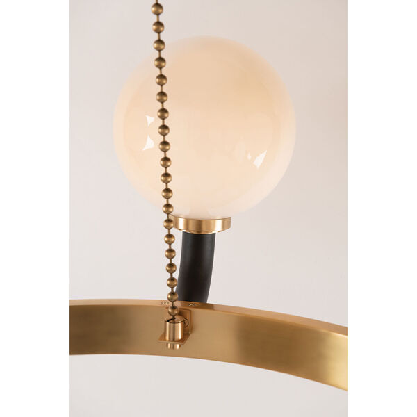 Werner Aged Brass and Black Six-Light Pendant, image 2