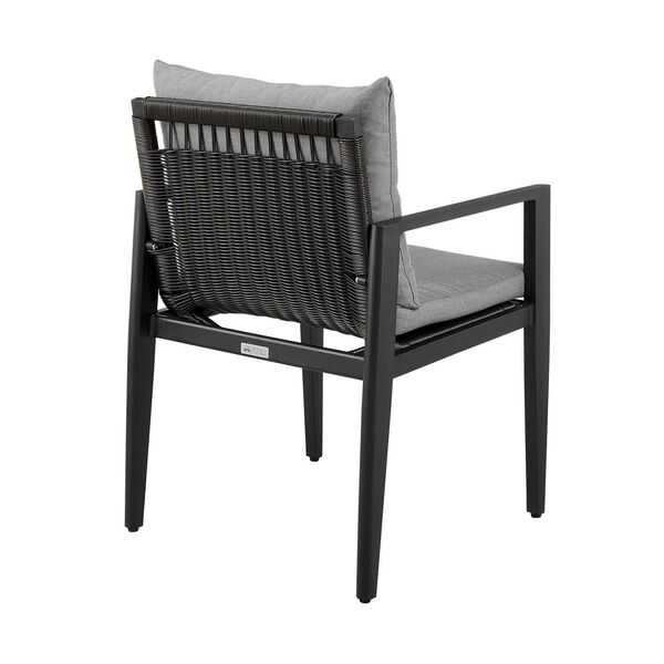 Grand Black Outdoor Dining Arm Chair, image 5