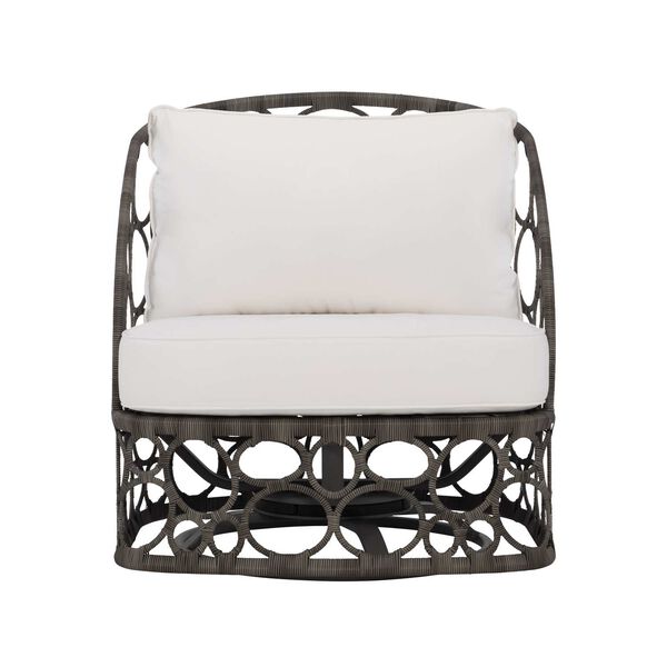 Bali Gray and White Outdoor Swivel Chair, image 2
