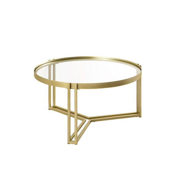 Kendall Gold Tri-Leg Round Coffee Table, image 5
