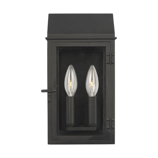 Hingham Textured Black Seven-Inch Two-Light Outdoor Wall Sconce, image 1