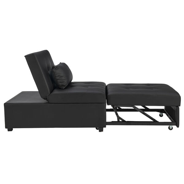 Boone Black Faux Leather Sofa Bed, image 5