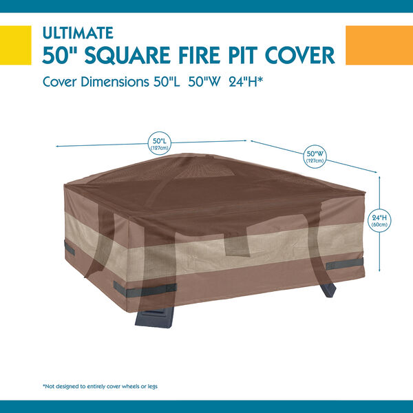 Ultimate Mocha Cappuccino 50 In. Square Fire Pit Cover, image 3