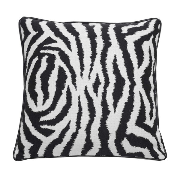 Zebra Midnight 24 x 24 Inch Pillow with Welt, image 1