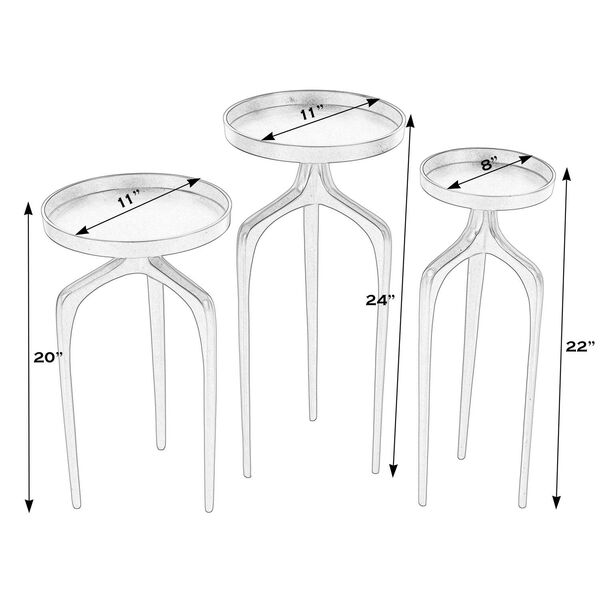 Emilie Black Outdoor Scatter Table, Set of Three, image 5