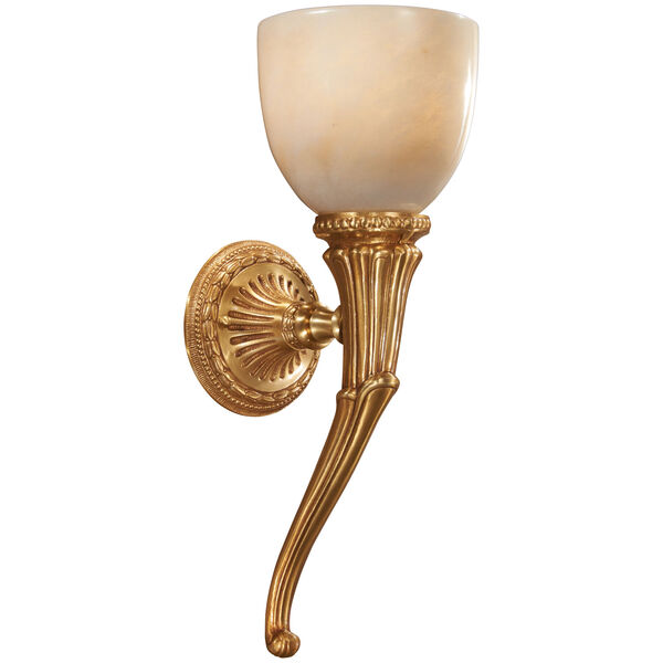 Metropolitan  French Gold with Alabaster Glass One-Light 9-Inch Wall Sconce, image 1