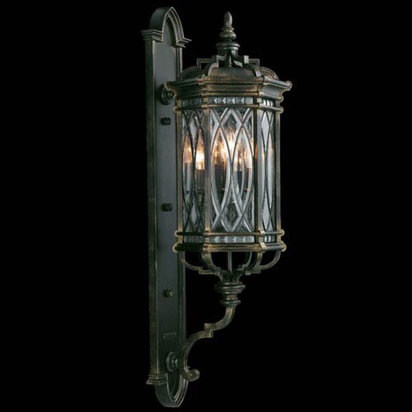 Warwickshire Four-Light Outdoor Wall Mount in Wrought Iron Patina Finish, image 1