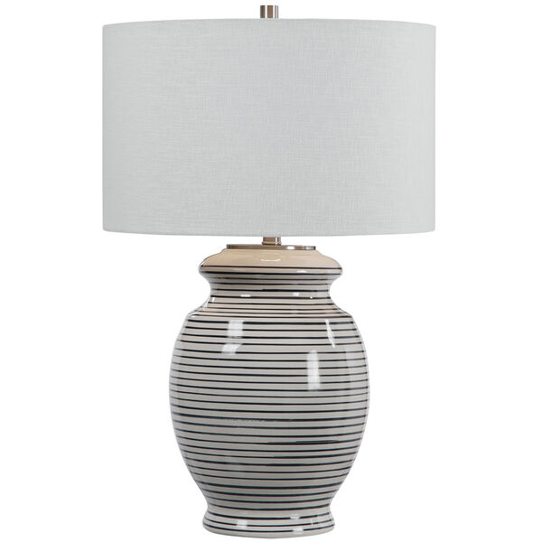 Marisa Brushed Nickel and Off-White Table Lamp, image 5