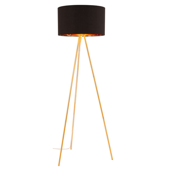 Mariel Black and Gold One-Light Floor Lamp, image 1