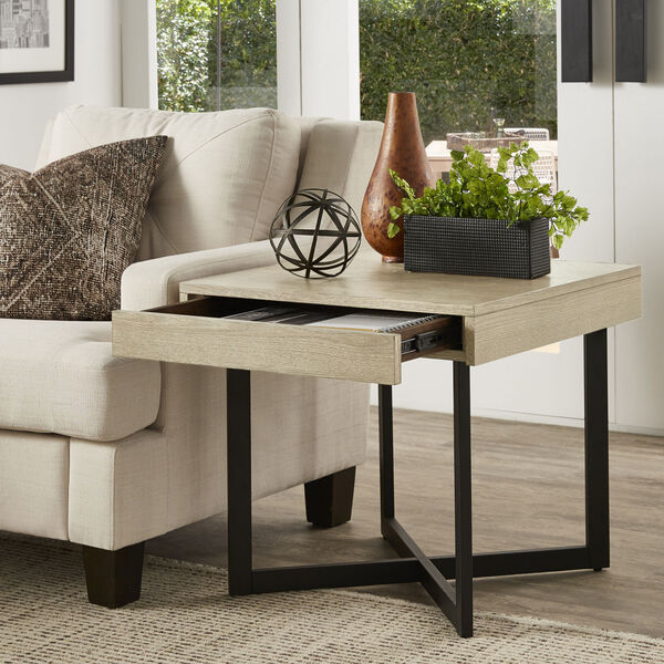 Hunter White End Table with One Drawer, image 6