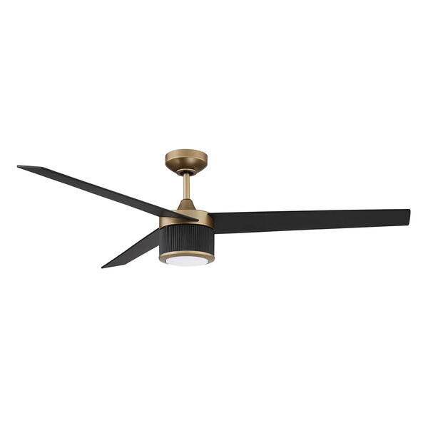 Trilon Oilcan Brass and Black LED Ceiling Fan with Black Blades, image 1