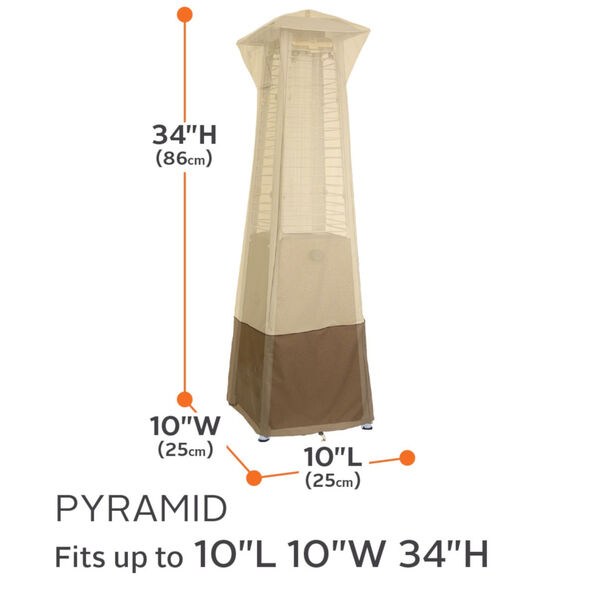Ash Beige and Brown Pyramid Table Top Patio Heater Cover, image 4