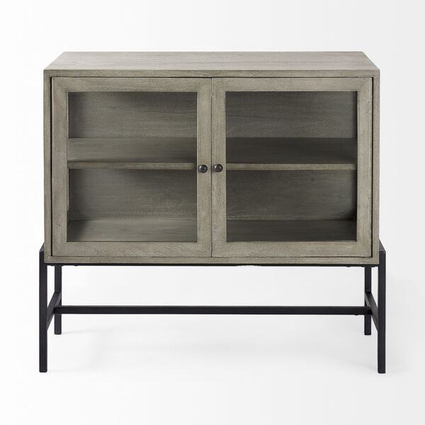 Arelius Gray and Black Two Door Accent Cabinet, image 2