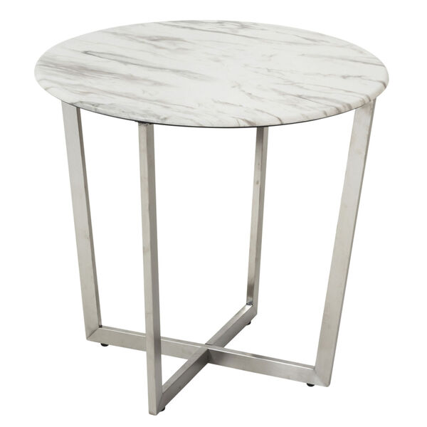 Llona White 24-Inch Round Side Table, image 4