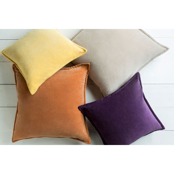Loring Velvet Yellow 18-Inch Pillow with Poly Fill, image 2
