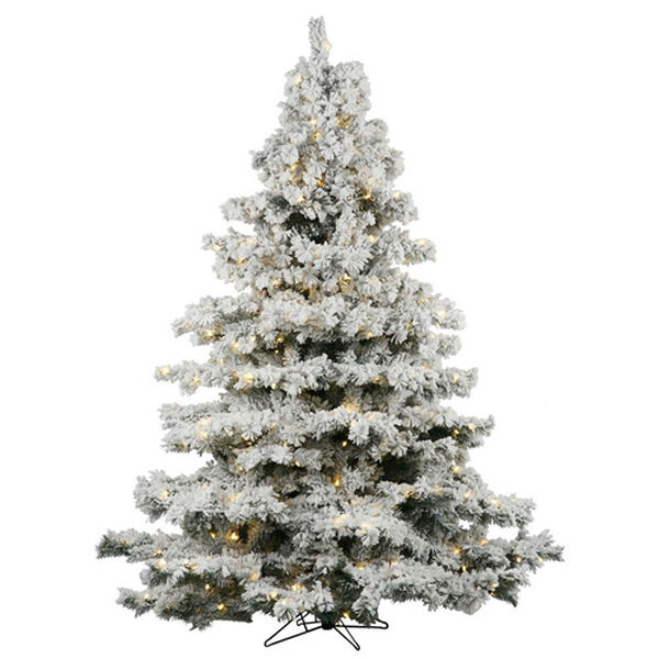 Flocked Alaskan 4.5-Foot Christmas Tree w/300 Clear Dura-Lit Lights and 349 Tips, image 1