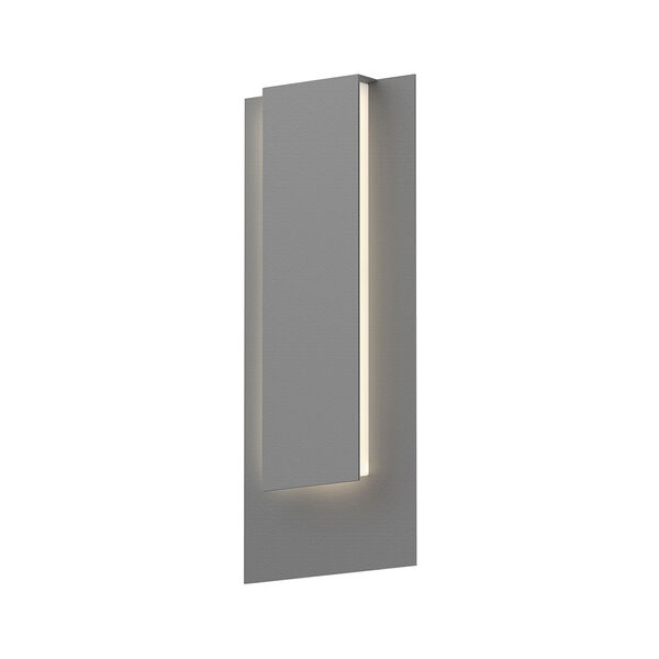 Inside-Out Reveal Textured Gray Tall LED Wall Sconce with White Optical Acrylic Diffuser, image 1