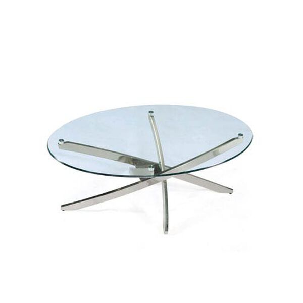 Zila Brushed Nickel Oval Cocktail Table, image 1