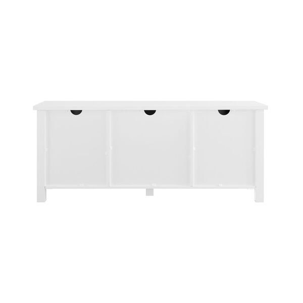 Solid White Grooved Two Door TV Stand, image 4