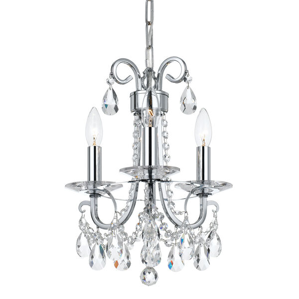 Othello Polished Chrome 13-Inch Three-Light Chandelier, image 1