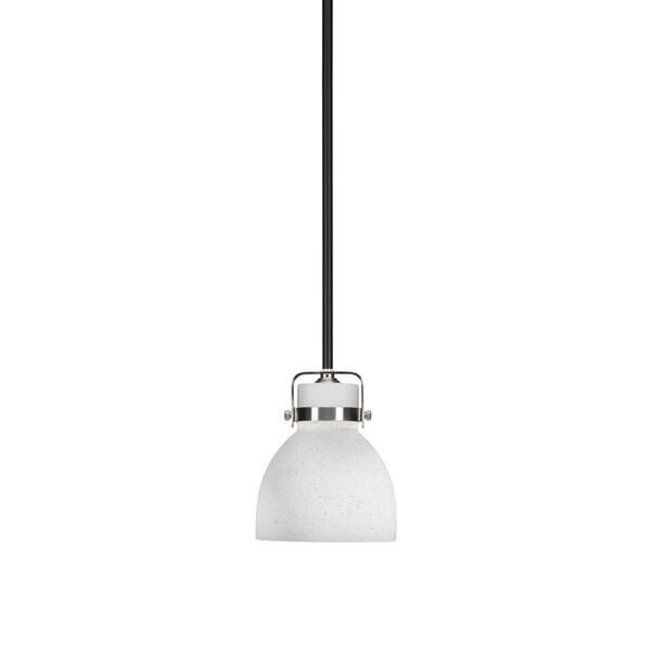 Easton Matte Black and Brushed Nickel One-Light Mini Pendant with White Muslin Shade, image 1