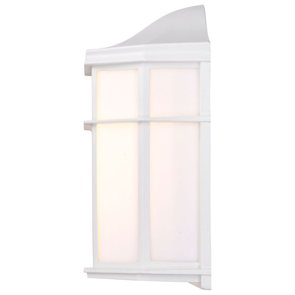 White LED Cage Lantern Outdoor Wall Mount with Linen Acrylic, image 6