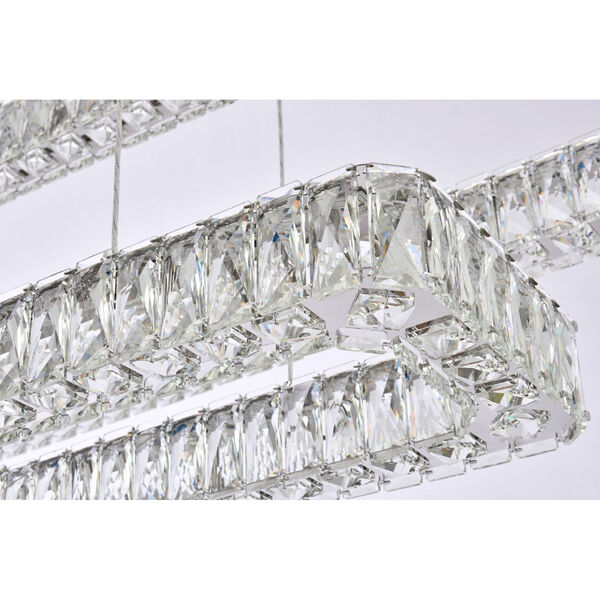 Monroe Chrome 50-Inch Integrated LED Triple Rectangle Pendant, image 4