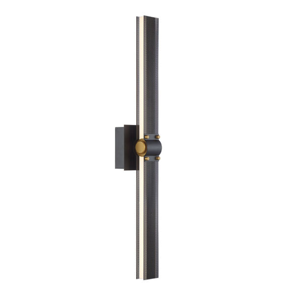 Admiral Matte Balck and Gold LED Wall Sconce, image 2