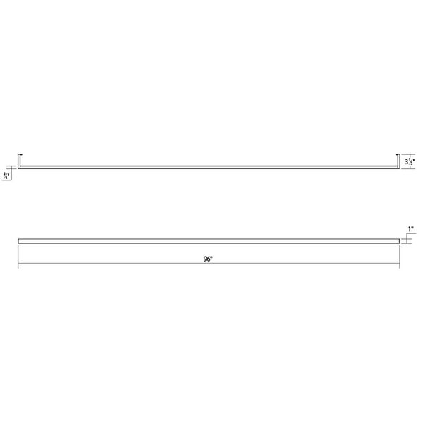 Thin-Line Bright Satin Aluminum LED 96-Inch Wall Bar, image 2