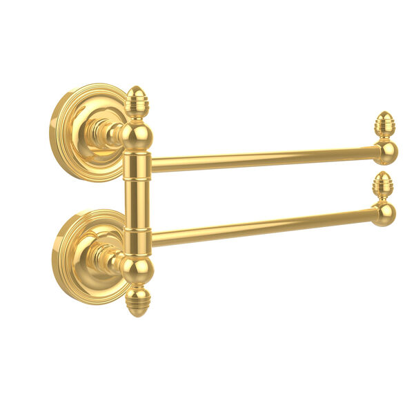 Prestige Regal Collection 2 Swing Arm Towel Rail, Unlacquered Brass, image 1