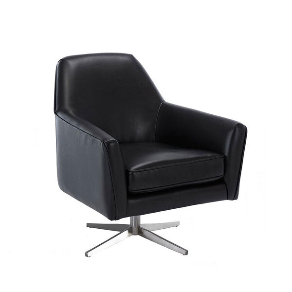 Phoenix Black Leather Gel Swivel Armchair, image 2