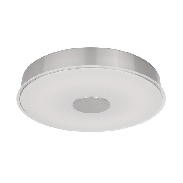 Nickel 15-Inch One-Light LED Flush Mount with Frosted Glass, image 1