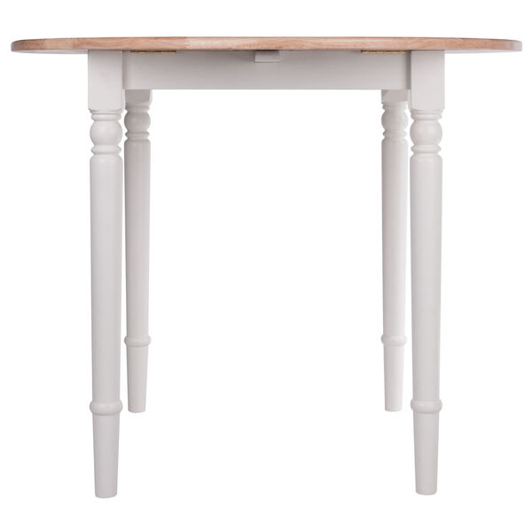 Sorella Natural and White Round Drop Leaf Table, image 5