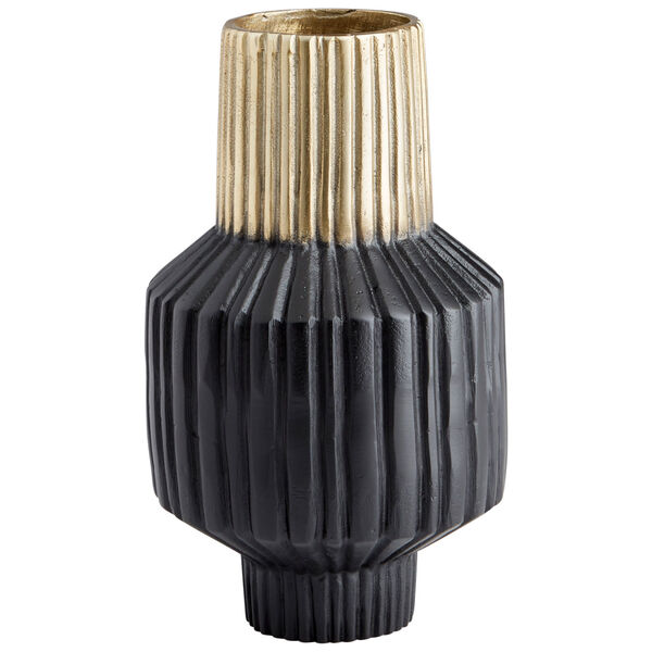 Matt Black and Gold 6-Inch Allumage Vase, image 1