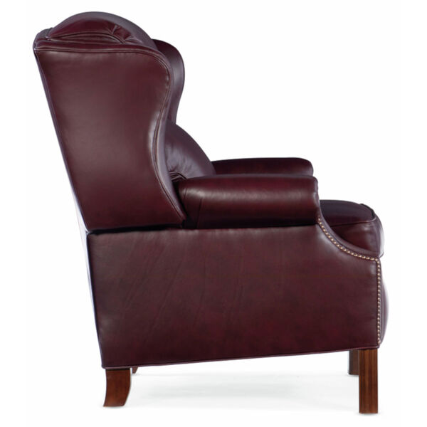 Chippendale Burgundy 33-Inch Pushback High Leg Reclining Lounger, image 4