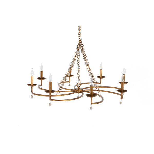Carrie Antique Gold and Antique White Chandelier, image 2