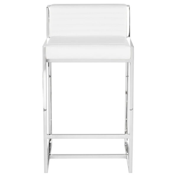 Zola White and Silver Counter Stool, image 2