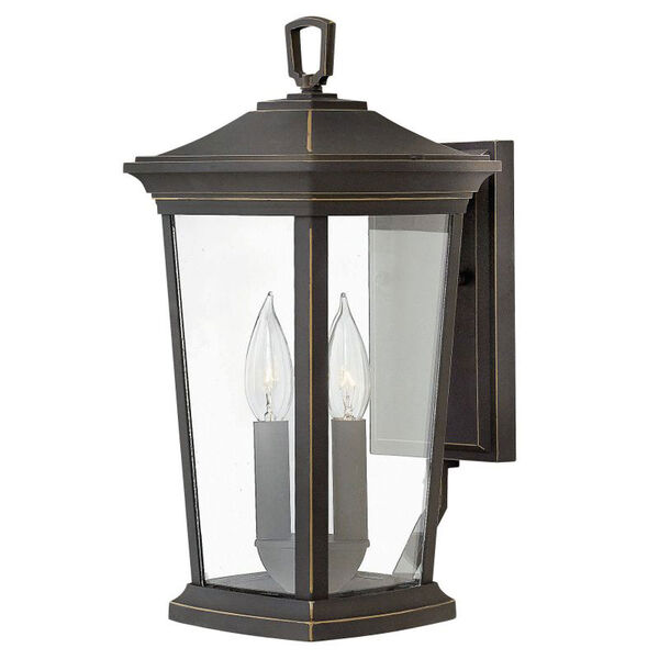 Bromley Oil Rubbed Bronze Two-Light Outdoor 15-Inch Small Wall Mount, image 1