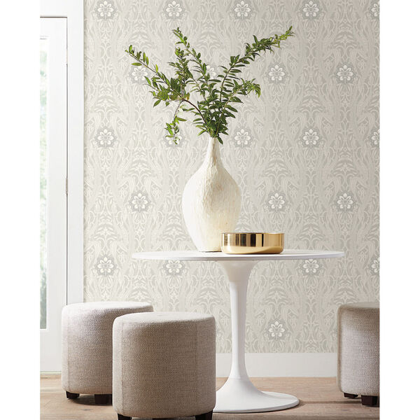 Damask Resource Library Gray 27 In. x 27 Ft. Gatsby Wallpaper, image 1