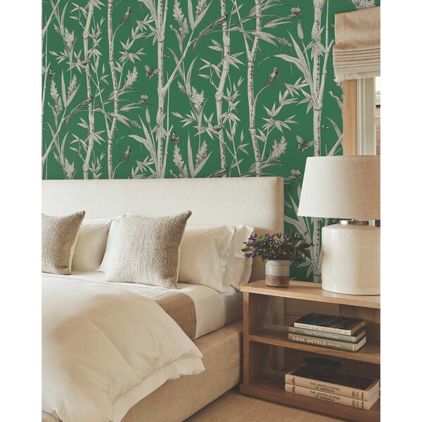 Bambou Toile Green Wallpaper, image 3