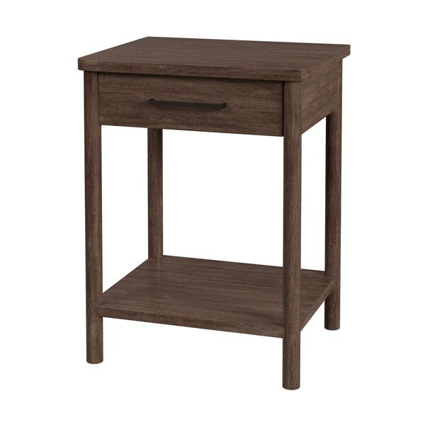 Lennon Soft Brown One-Drawer Rounded Leg Nightstand, image 1