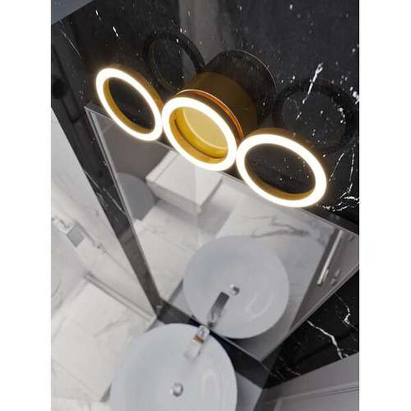Glo Satin Brass Three-Light Integrated LED Wall Sconce, image 3