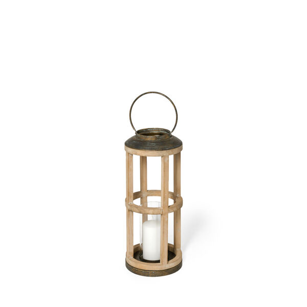 Andy II Brown Cylindrical Candle Holder Lantern, image 1