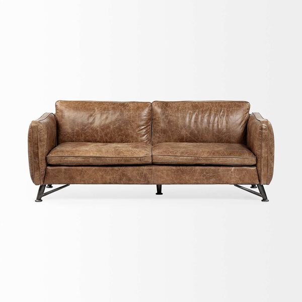 Cobain I Brown Leather Two Seater Sofa, image 2