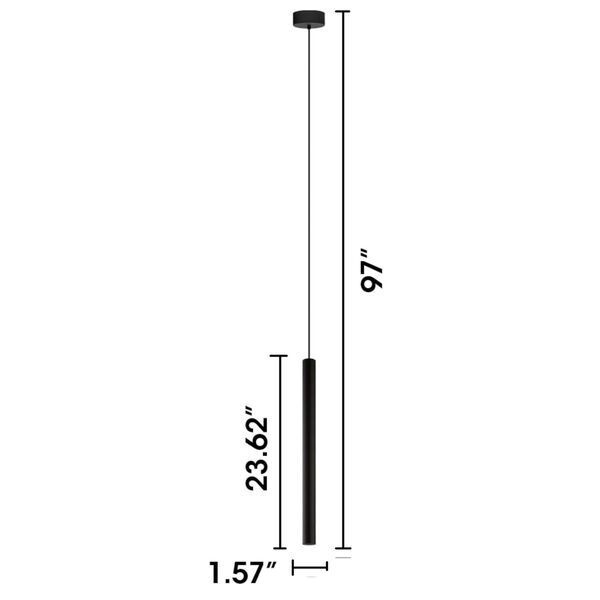 Tortoreto Black 24-Inch LED Pendant, image 2