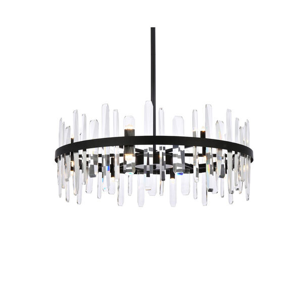 Serena Black and Clear 32-Inch Round Chandelier, image 3