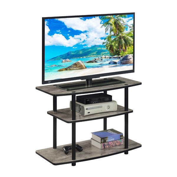 Designs2Go Faux Birch and Black Three Tier TV Stand, image 3