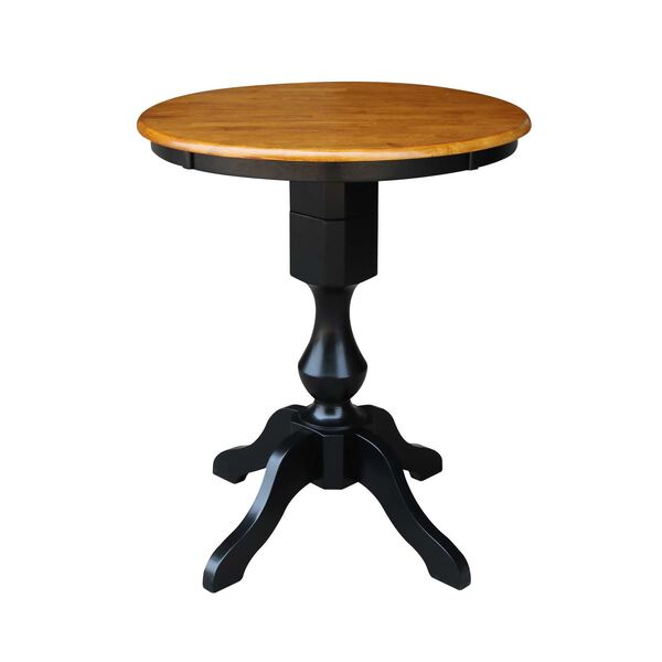 Black and Cherry 30-Inch Round Top Pedestal Dining Table, image 1